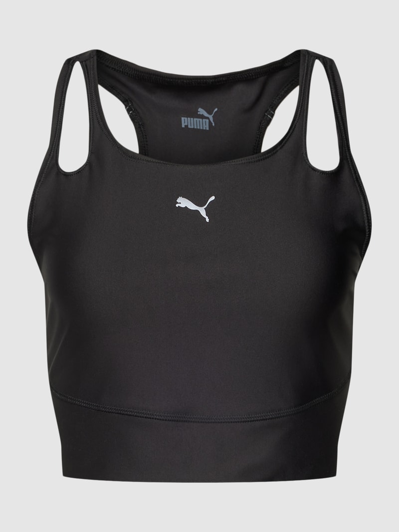 Crop Top mit Racerback in schwarz