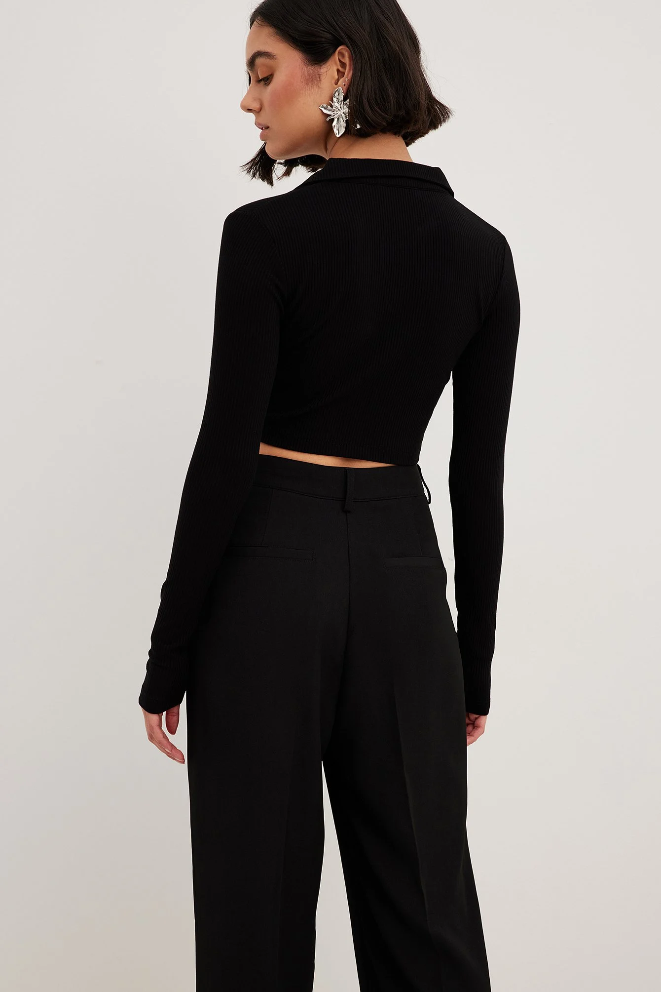 Crop-Top mit Kragen-Detail