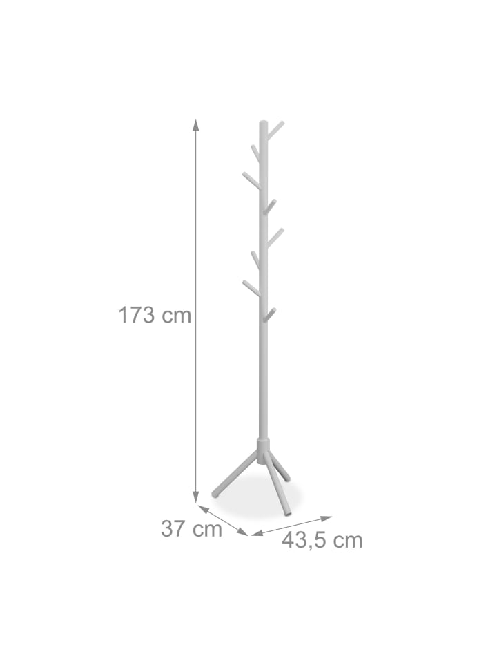 relaxdays Garderobenständer in Weiß - (B)43,5 x (H)173 x (T)37 cm günstig kaufen onesize
