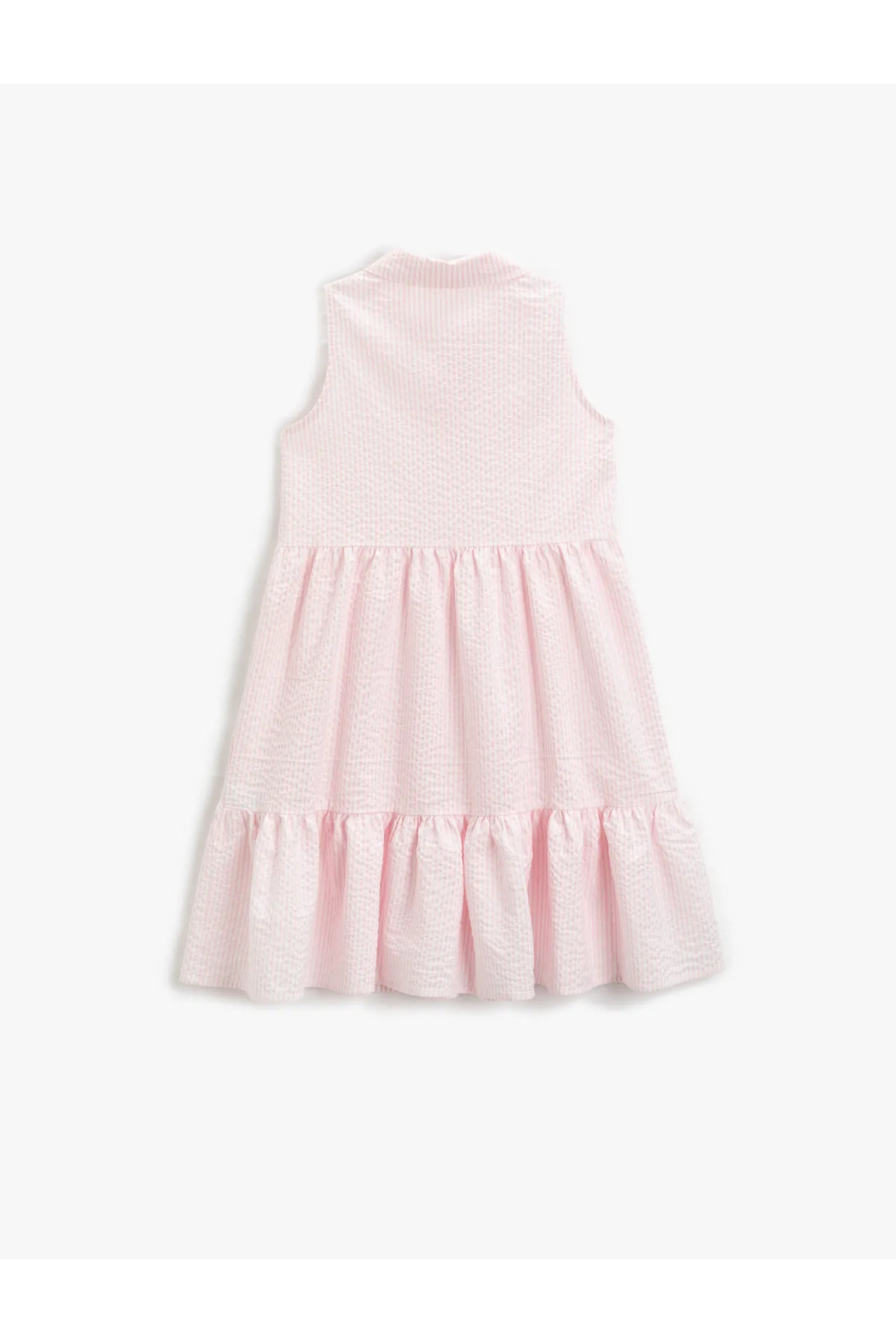 Koton  Kleid Midi, ärmellos, Hemdkragen, mehrlagig, geknöpft
