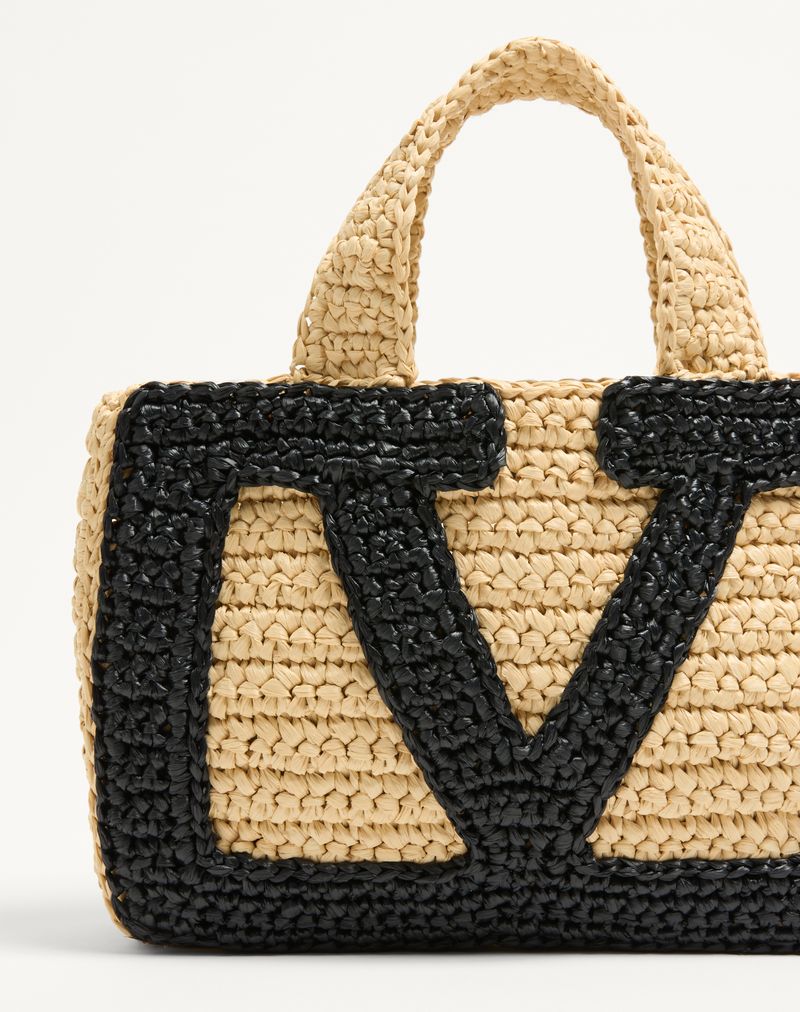 Valentino Garavani Viva Superstar Lille Raffia indkøbstaske