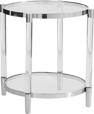 Leonique Beistelltisch Ceadda, mit Metallbeinen und einer Glastischplatte, in 2 Farben, Breite 61 cm