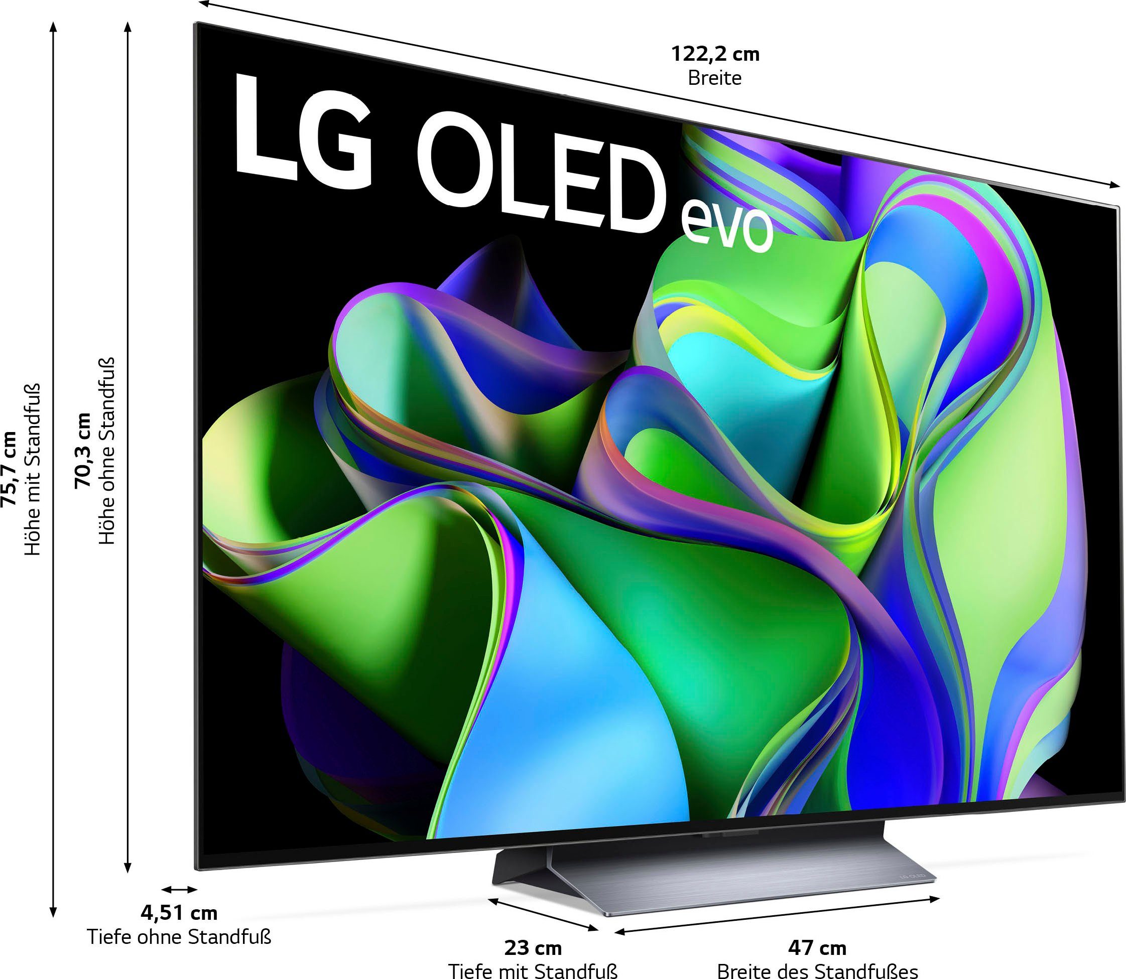 LG OLED55C37LA OLED-Fernseher (139 cm/55 Zoll, 4K Ultra HD, Smart-TV, OLED evo, bis zu 120 Hz, α9 Gen6 4K AI-Prozessor, Twin Triple Tuner)