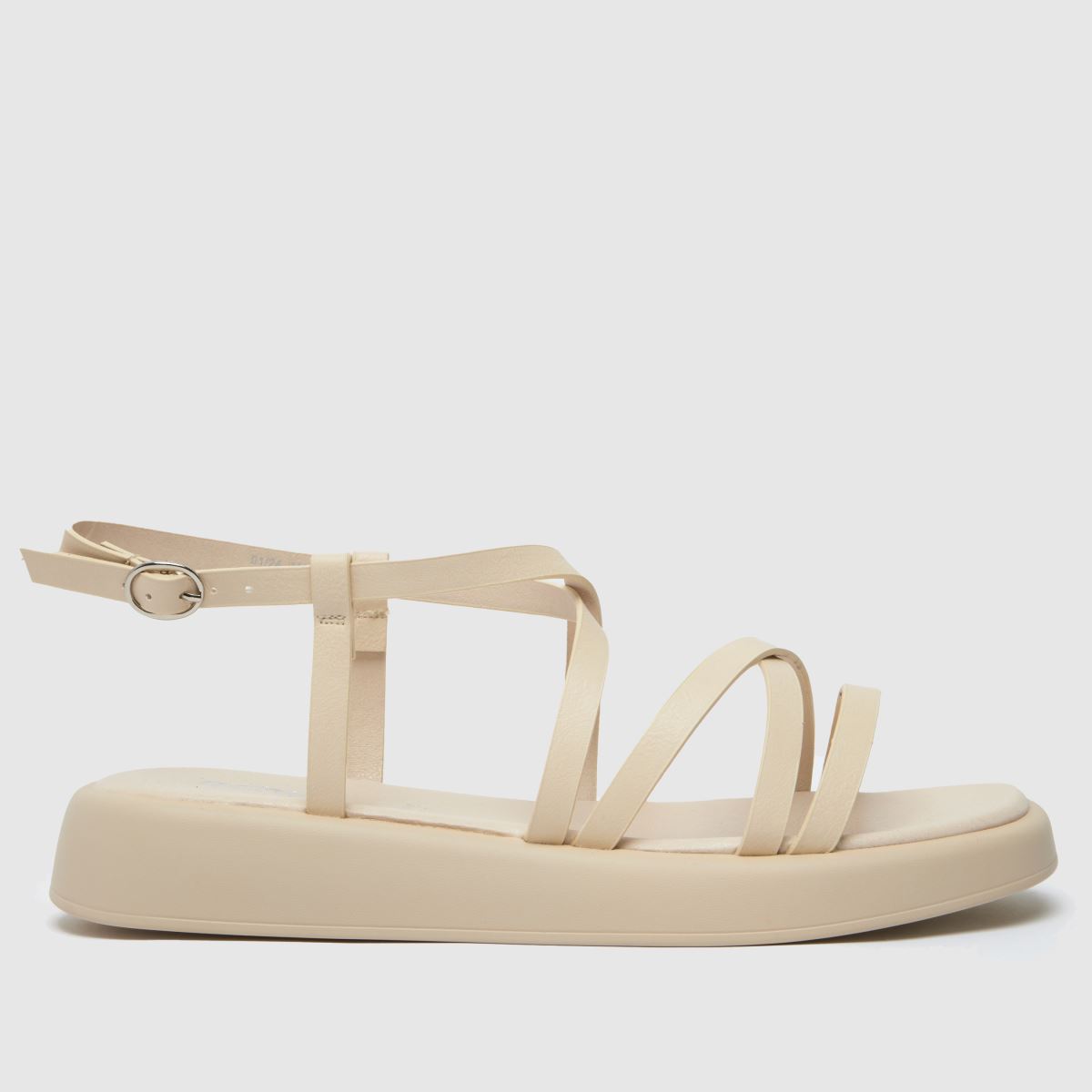 Schuh – Tristan – Vita sandaler med rem och bred passform