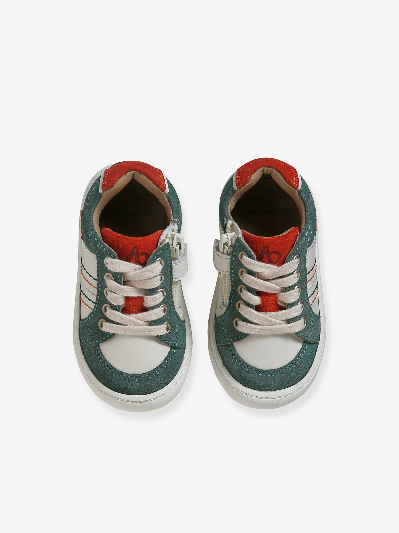 Vertbaudet Baby Sneakers mit Reißverschluss - wollweiß