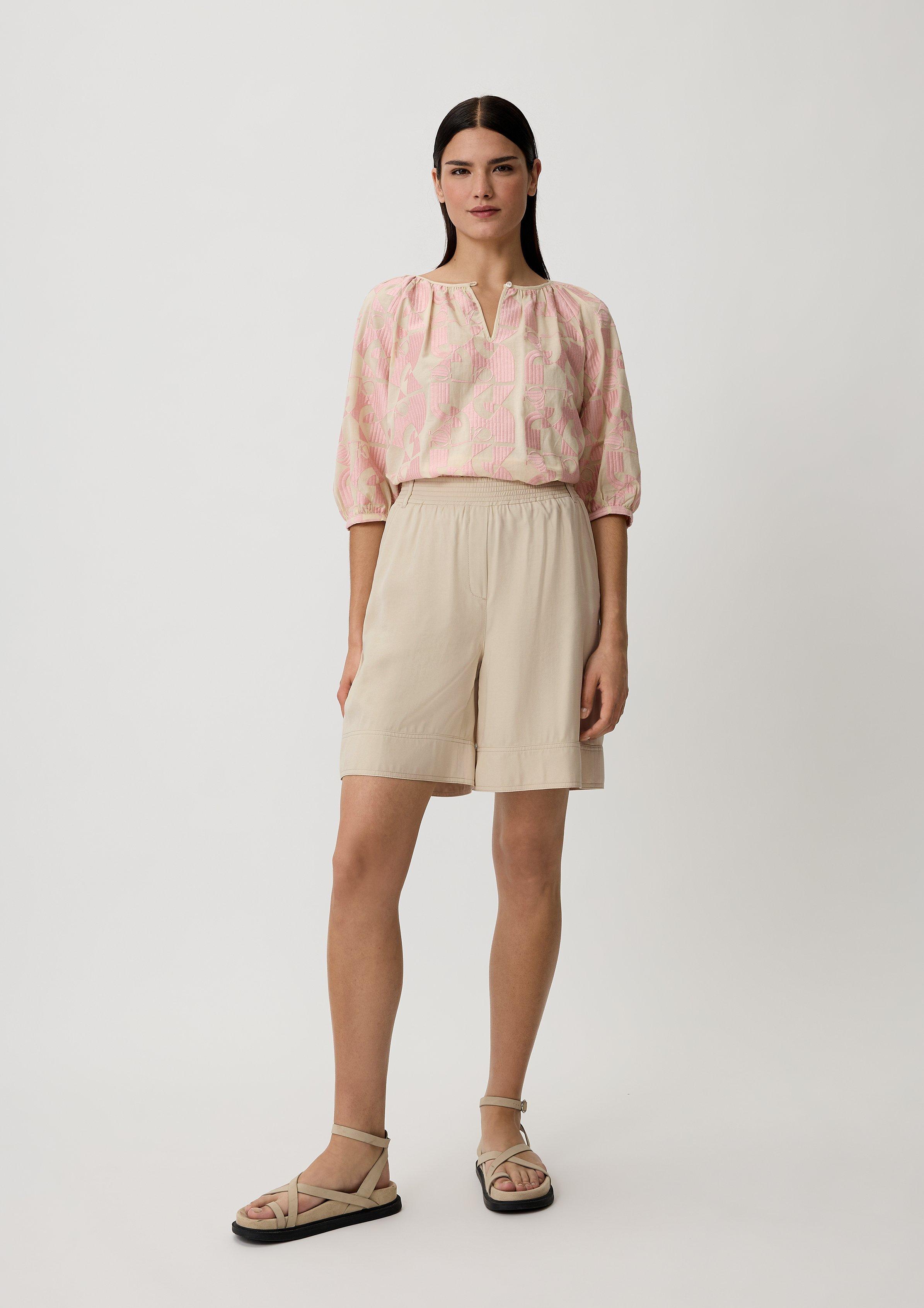 Loose: Shorts aus Twill - beige