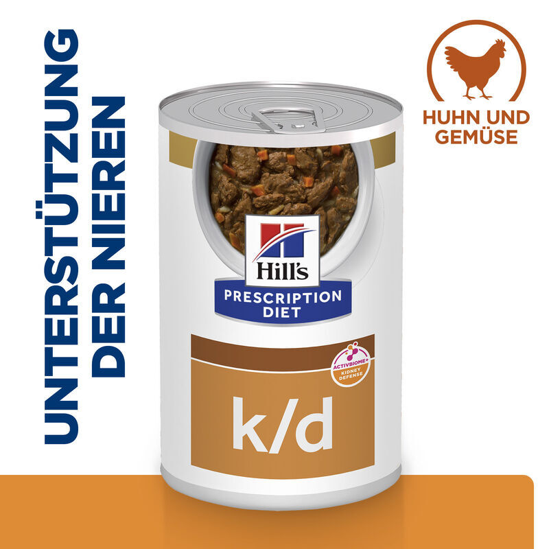 Hill's Nierendiät Hill's Prescription Diet Kidney Care k/d Ragout mit Huhn und zugefügtem Gemüse 12x354g