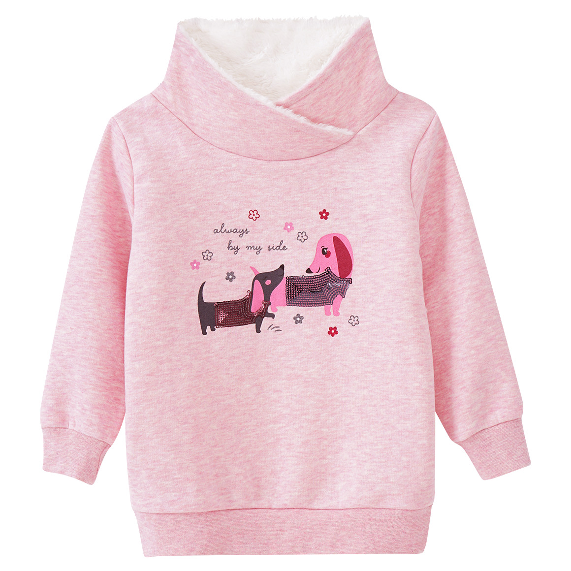 Mädchen Sweatshirt mit Hunde-Print