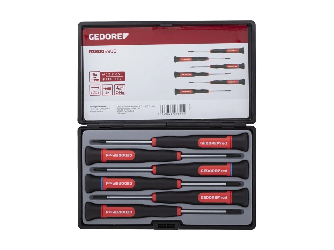Gedore RED 3301351 R38005906 2C-elektronisk skrutrekkersett 6 deler