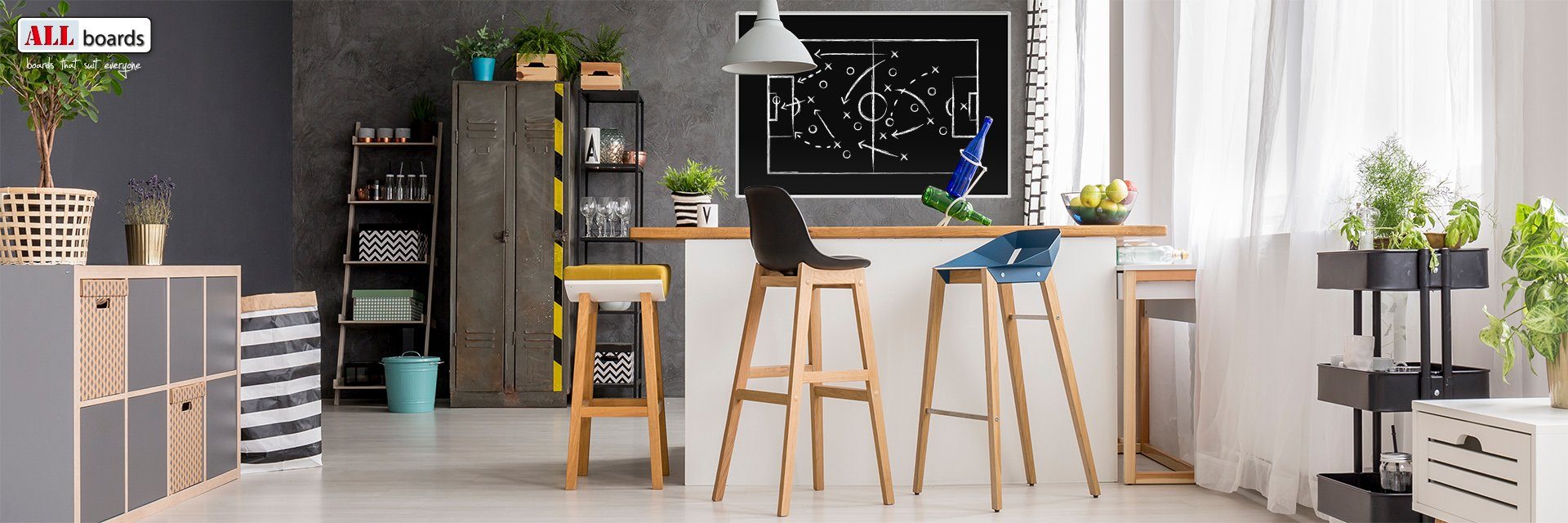 ALLboards Wandtafel ALLboards Kreidetafel Magnetisch mit Alurahmen Premium EXPO