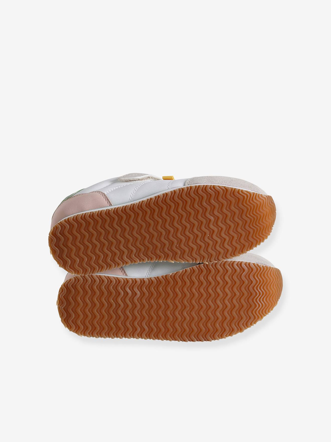 Baskets lacées et scratchées enfant écru