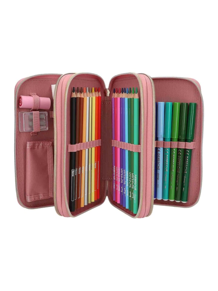 Depesche 3-Fach Federtasche Dusty Rose Miss Melody 20 x 13 x 7,5 cm in rosa günstig kaufen onesize