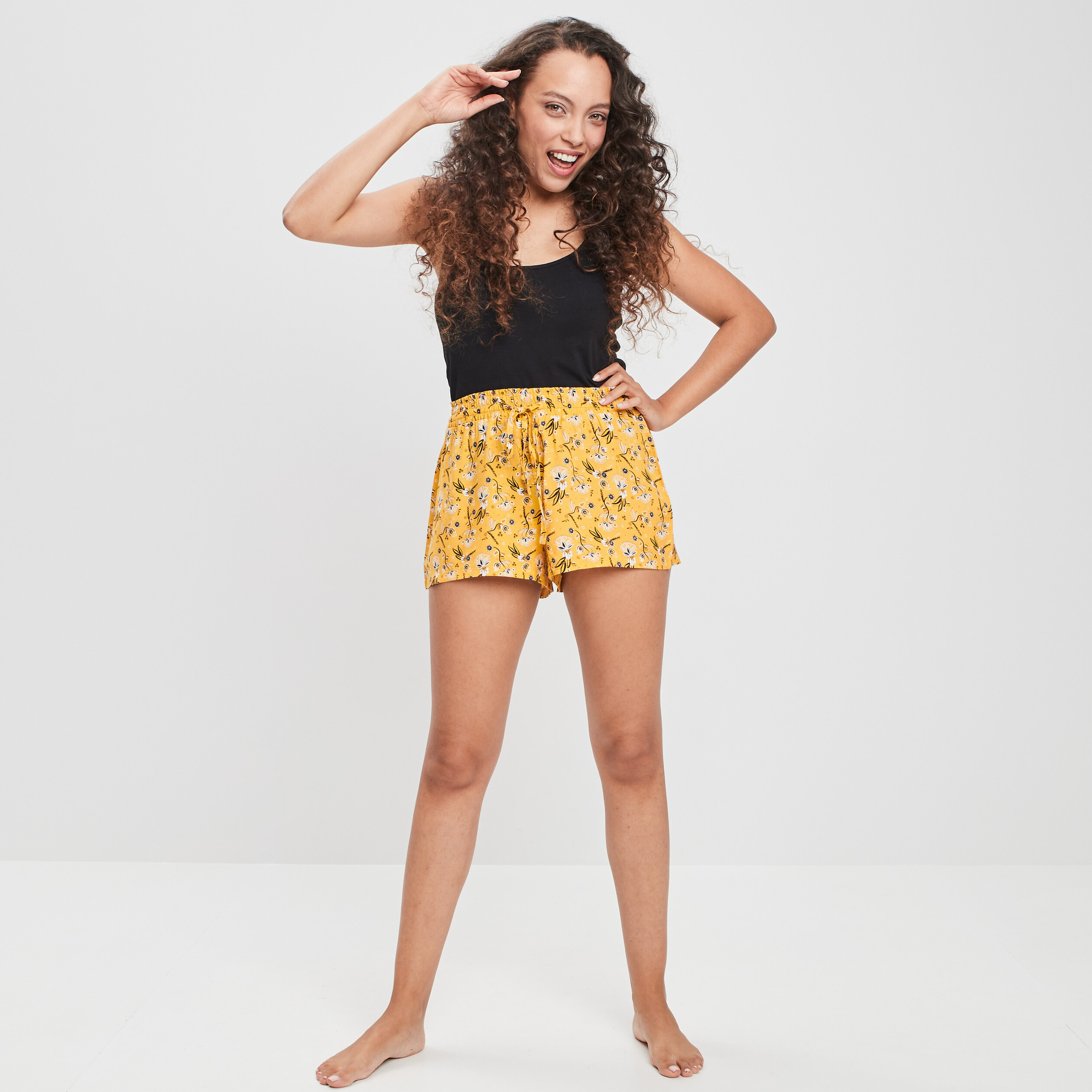 Short de pyjama jaune femme | La Halle