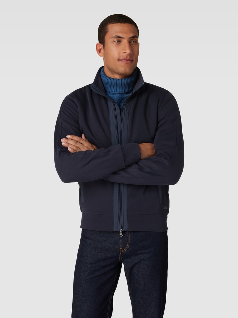 Sweatjacke mit Zweiwege-Reißverschluss in marineblau