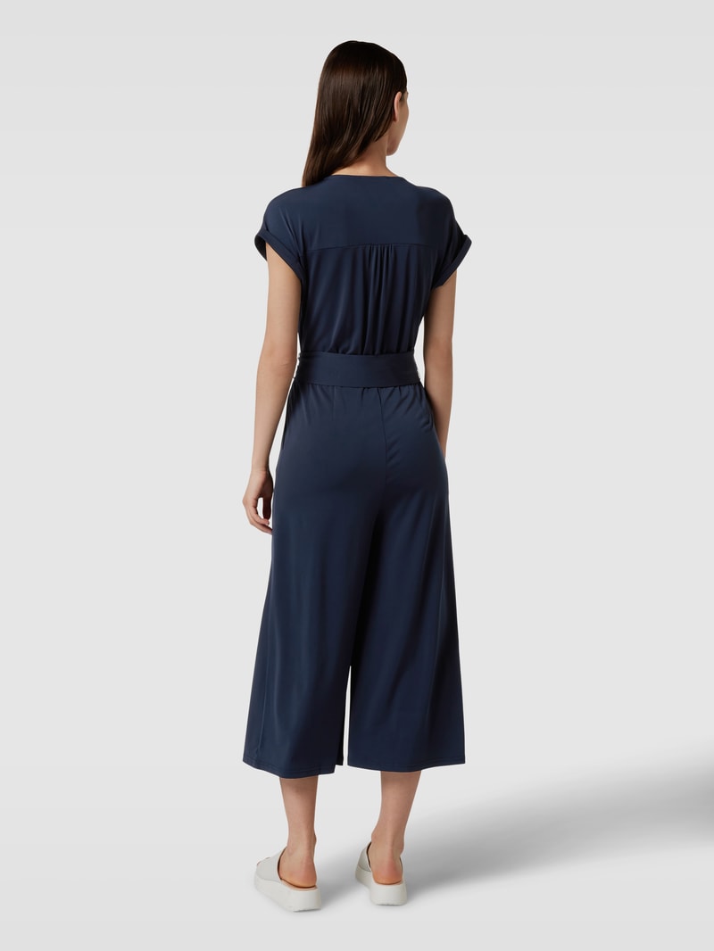 Jumpsuit in Wickel-Optik in marineblau