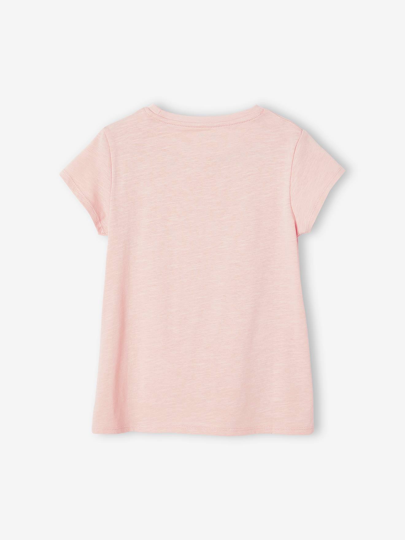 Vertbaudet Mädchen Sport-T-Shirt mit Glanzstreifen BASIC Oeko-Tex - wollweiß
