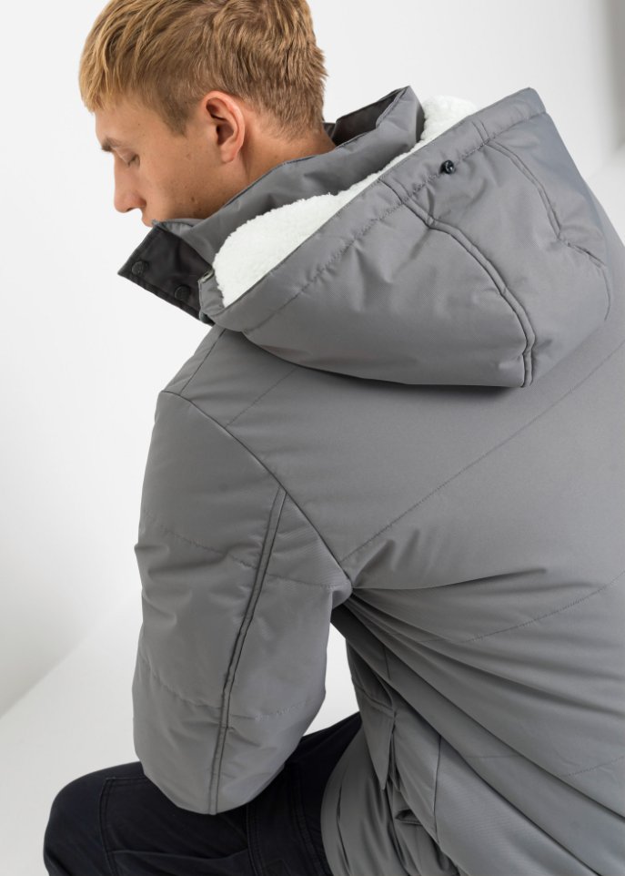Lange Winter-Steppjacke mit recyceltem Polyester