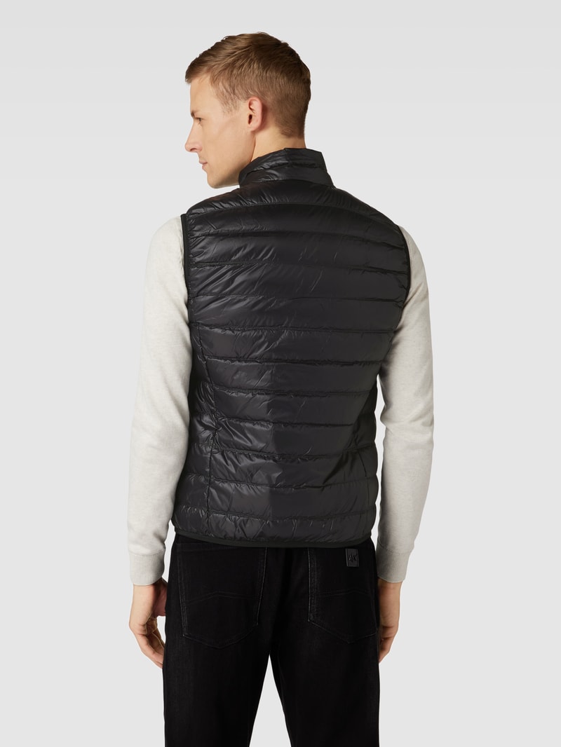 Daunenweste mit Label-Print in schwarz