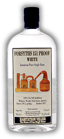 Habitation Velier Worthy Park Forsyths WPE White Jamaica Pure Single Rum 2017 75,5% Habitation Velier Worthy Park Forsyths WPE White Jamaica Pure Single Rum 2017 75,5%  Alter /17 - 0,7	 Liter - Vol 75,5%