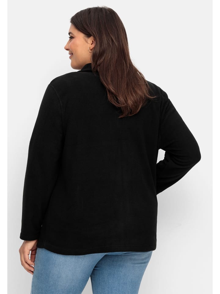 sheego Fleecejacke in schwarz günstig kaufen