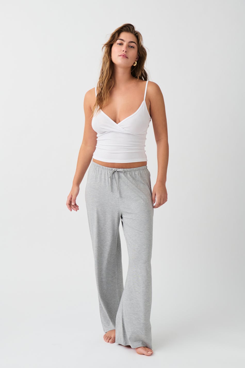 Drawstring wide trousers