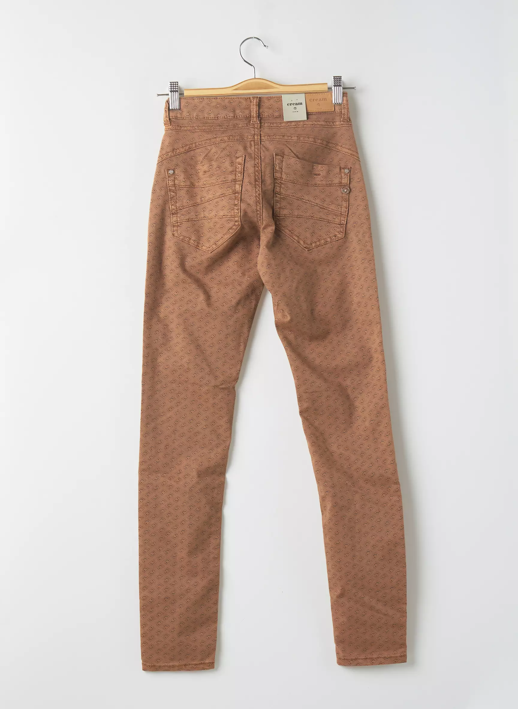 Cream Pantalons Slim Femme couleur marron