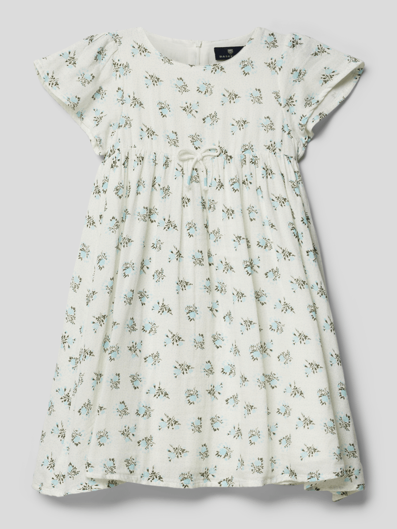 Kleid mit floralem Muster in weiß
