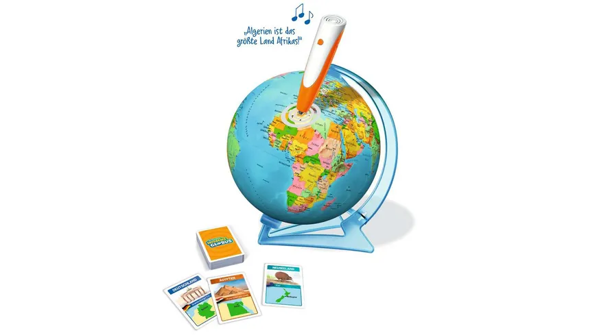 Ravensburger tiptoi - Spiel - Der interaktive Wissens-Globus - Lern-Globus für Kinder, lehrreicher Globus