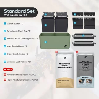 Krydrufi - All in One Modular Box: Standard Set (Wet Palette Edition) - Grün / Schwarz