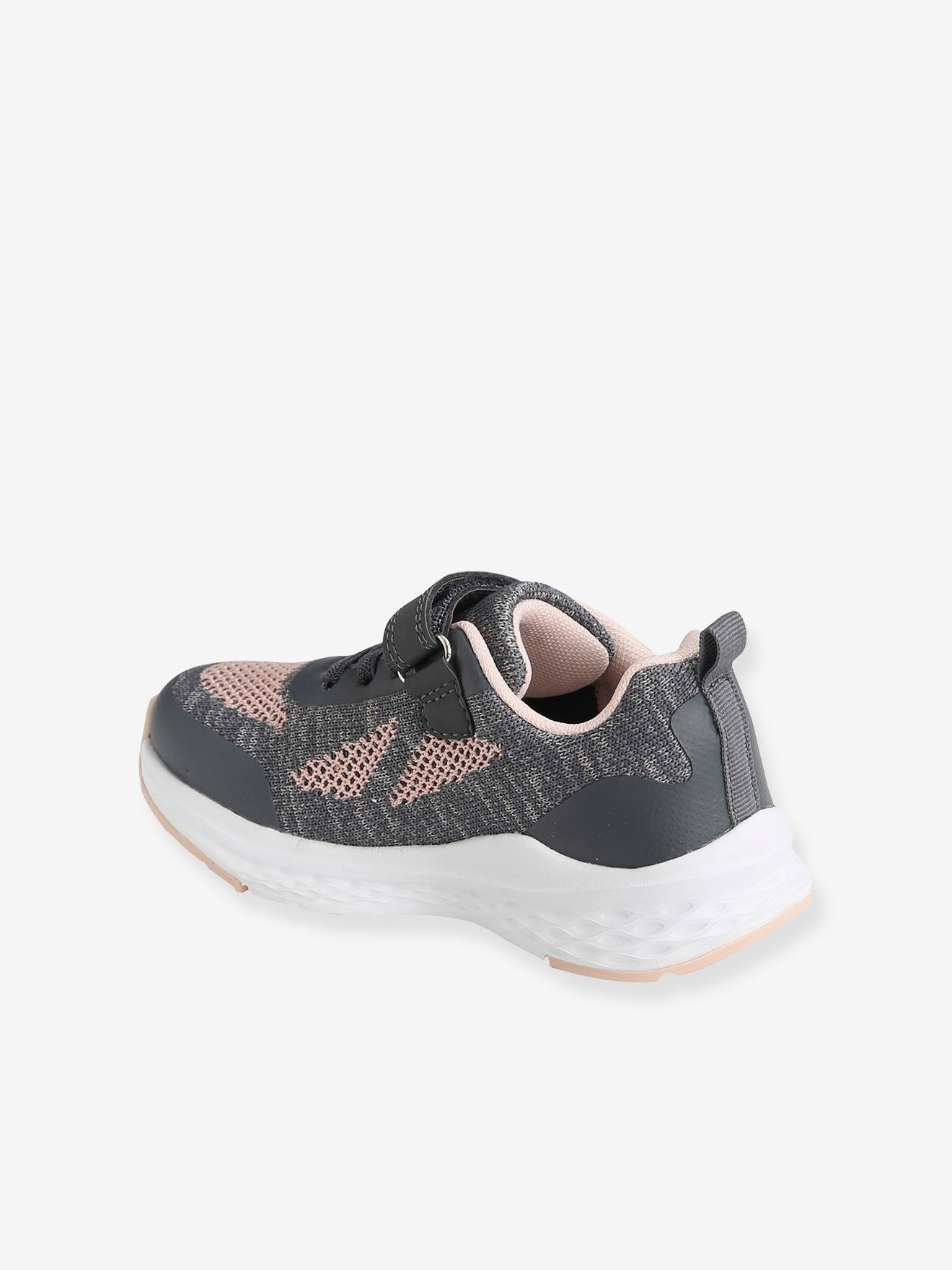 Baskets de sport éco-responsables fille gris/rose