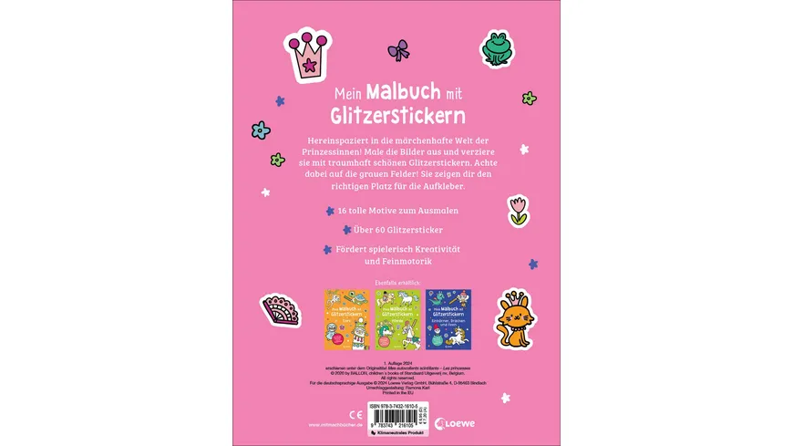 Mein Malbuch mit Glitzerstickern - Prinzessinnen