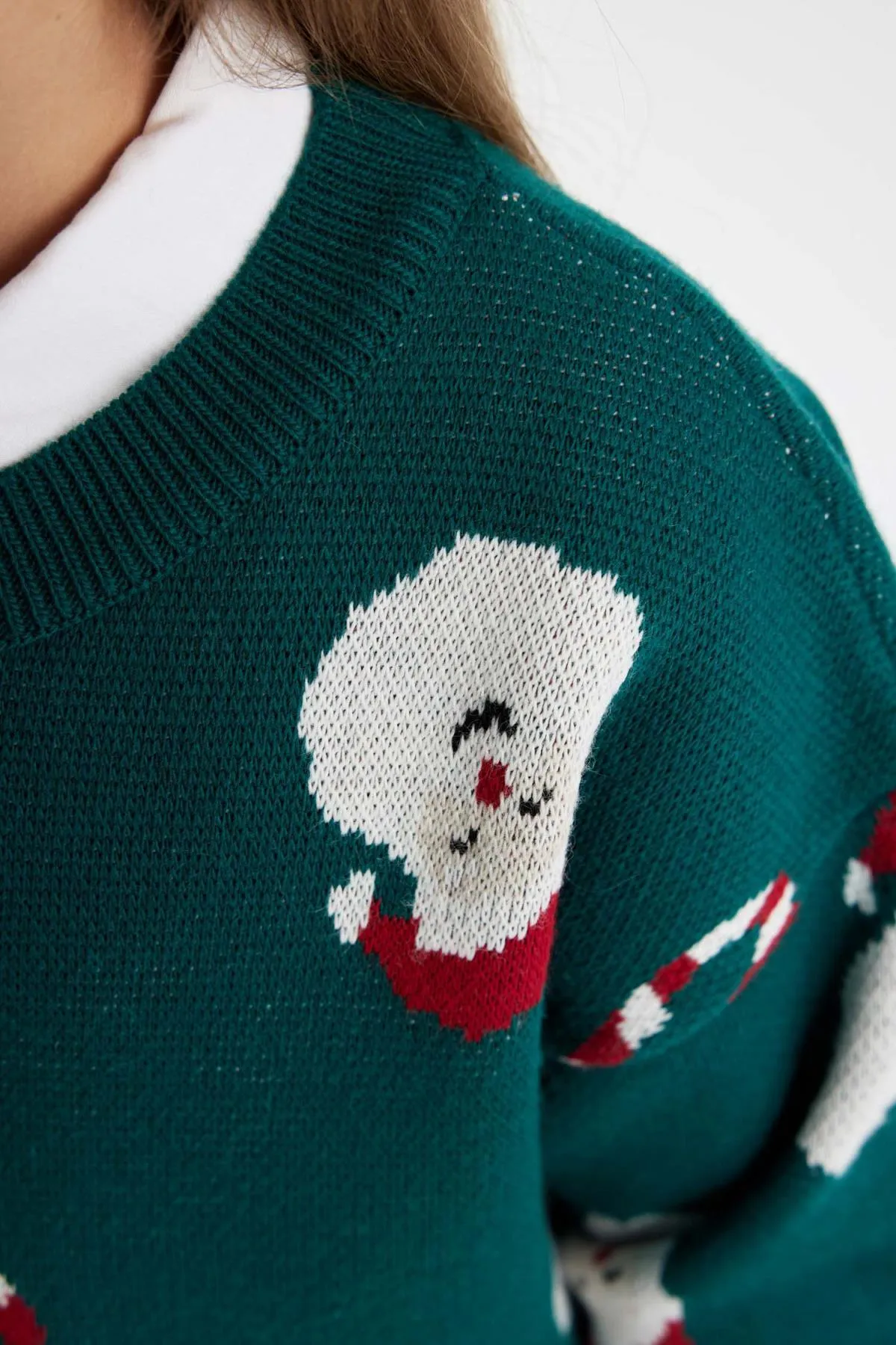 DeFacto  Mädchenpullover mit Rundhalsausschnitt und Neujahrsmotiv