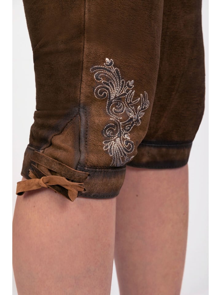 Edelnice Lederhose in dunkelbraun günstig kaufen