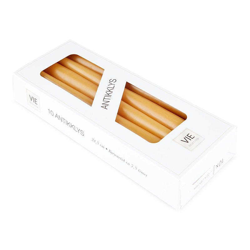 Vie Selected Antikklys 10-pk 24 cm 7,5 timer oker