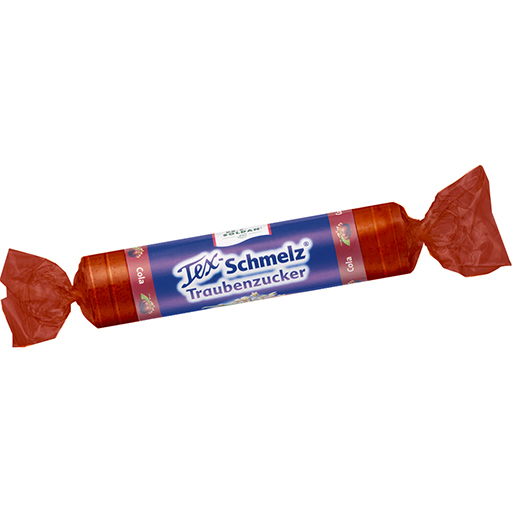 SOLDAN Tex Schmelz Traubenzucker Cola Rolle  33 g  Bonbons