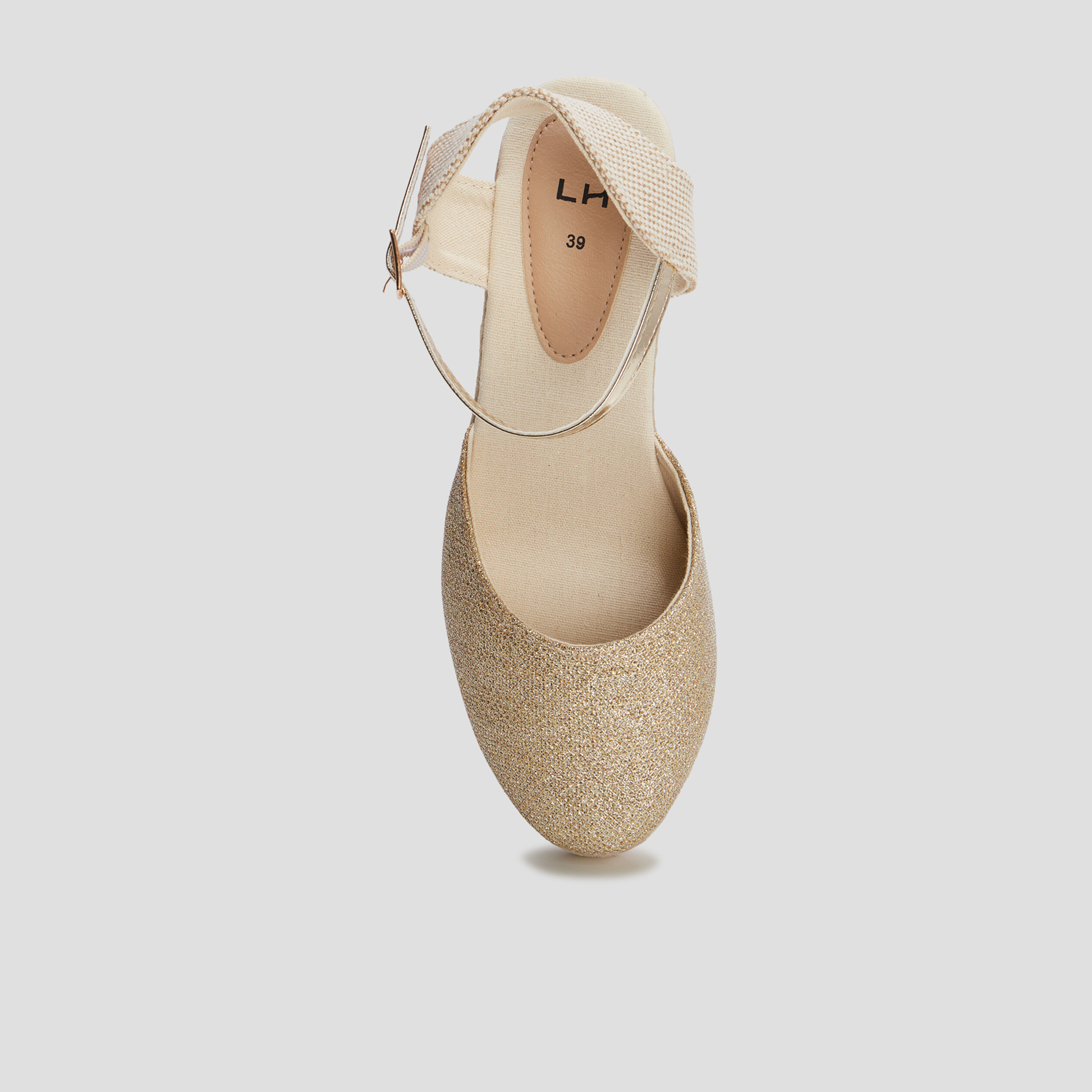 Sandales espadrilles compensées jaune or femme | La Halle