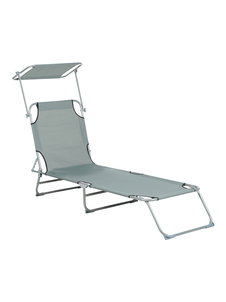 Beliani Gartenliege FOLIGNO in Grau/Silber - (W) 58 x (H) 24 x (L) 205 cm günstig kaufen onesize