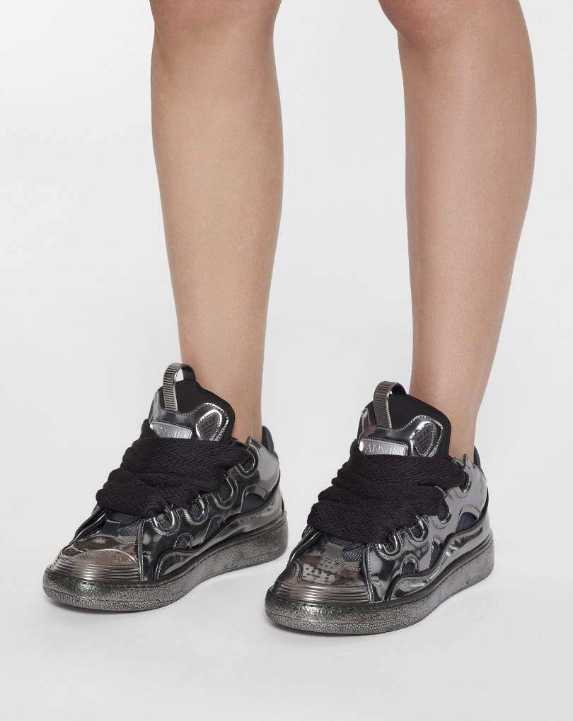 SNEAKERS CURB EN CUIR METALLISÉ