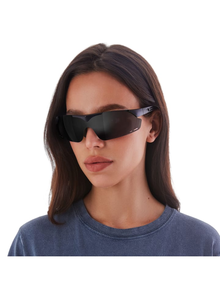 YEAZ SUNUP Magnet-Sport-Sonnenbrille in mattschwarz günstig kaufen onesize