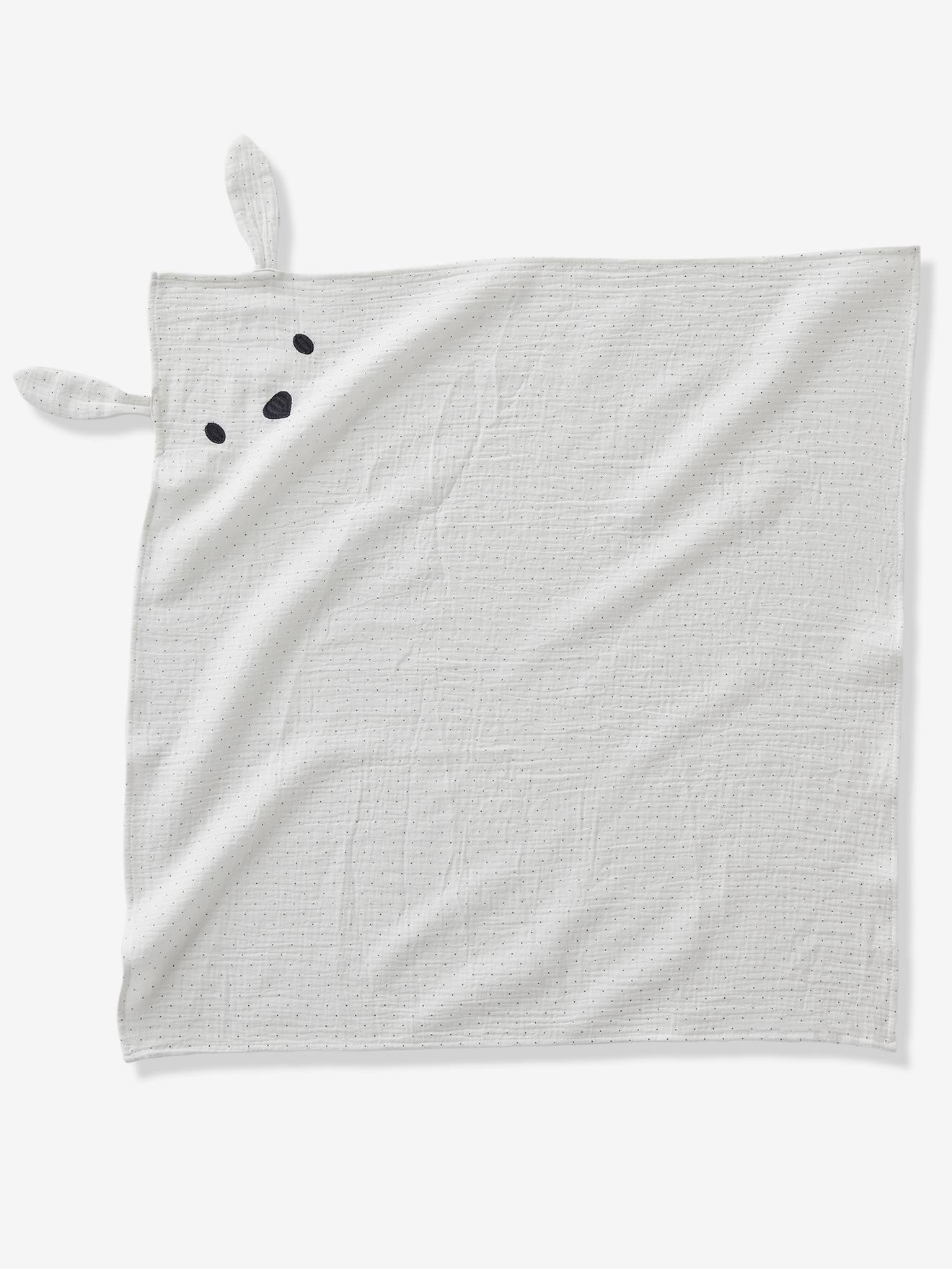 Lot de 3 langes MINI COMPAGNIE en gaze de coton bio* 2 écrus imprimés + 1 uni caram