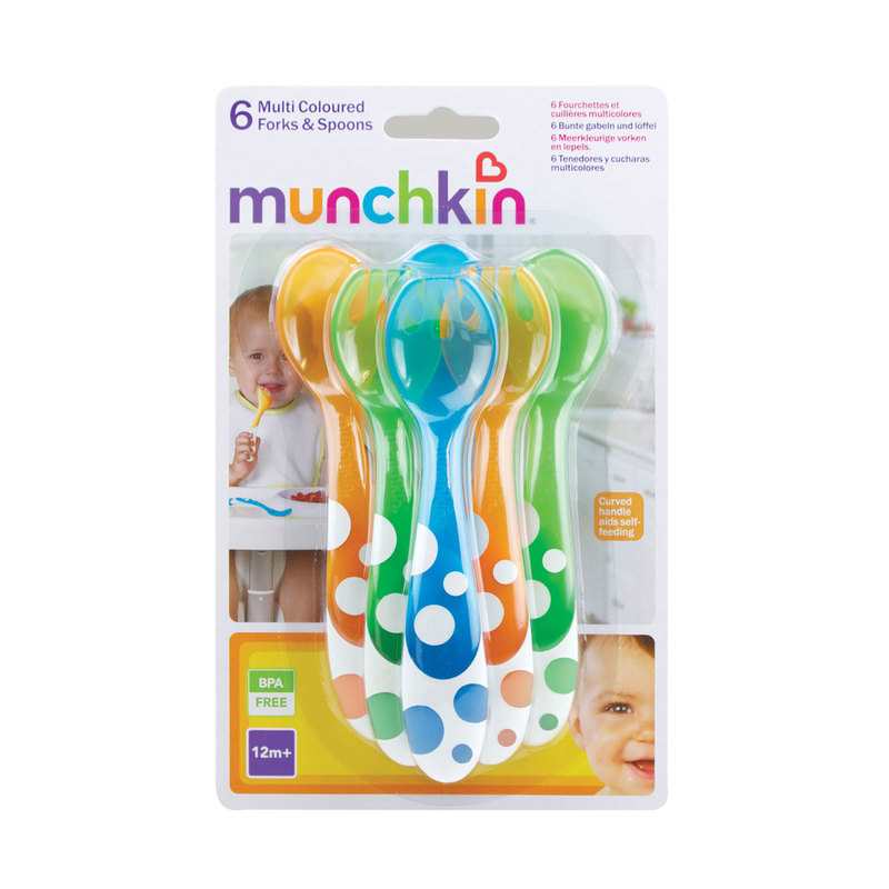 Lot de 6 cuillères et fourchettes plastiques 12m et + Munchkin