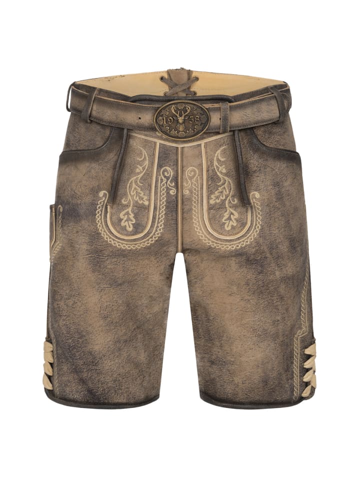 KRÜGER Lederhose Magnus in braun günstig kaufen