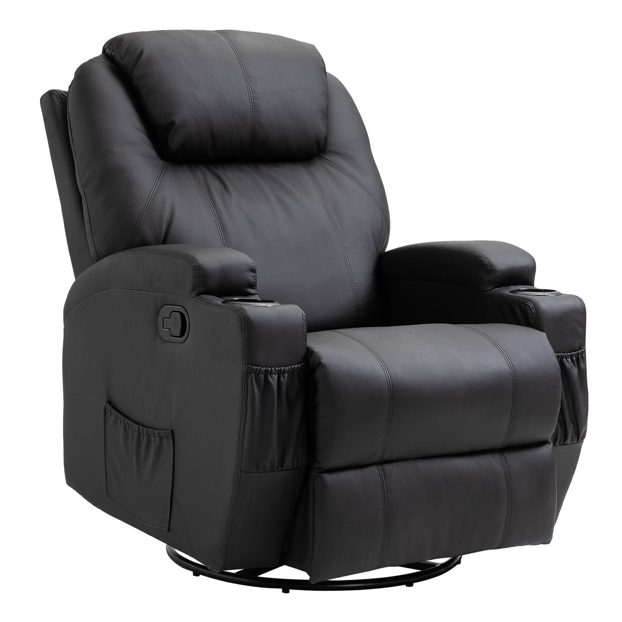 HOMCOM Massagesessel Fernsehsessel Relaxsessel Sessel 5 Massage-Modi Schwarz