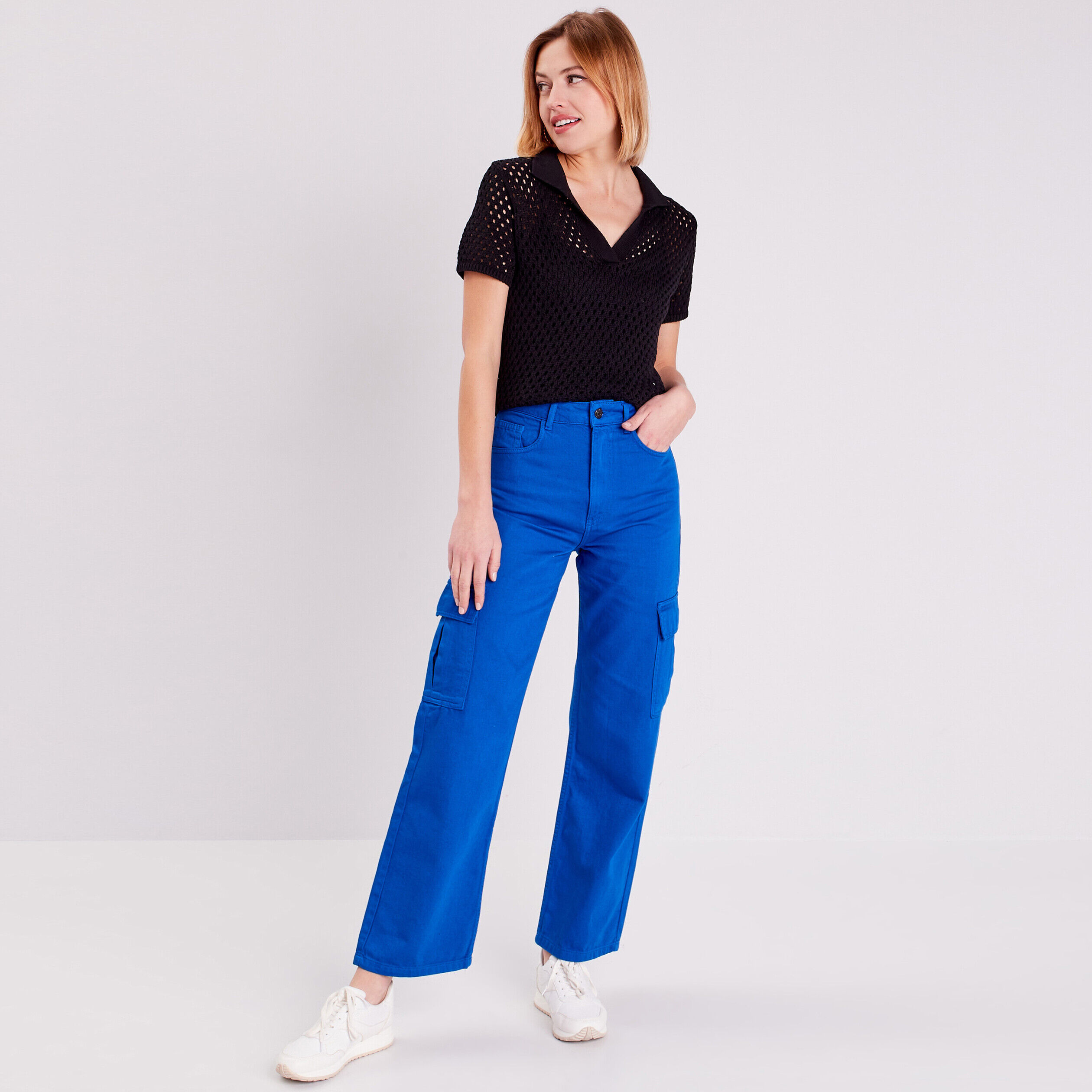 Polo manches courtes noir femme | Cache Cache