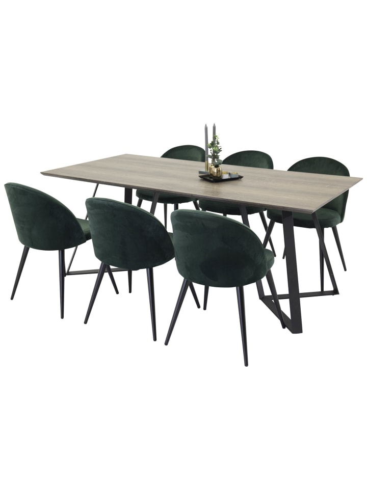 ebuy24 Essgruppe Marina 8 (7-teilig) Dunkelgrün 90 x 180 cm günstig kaufen onesize