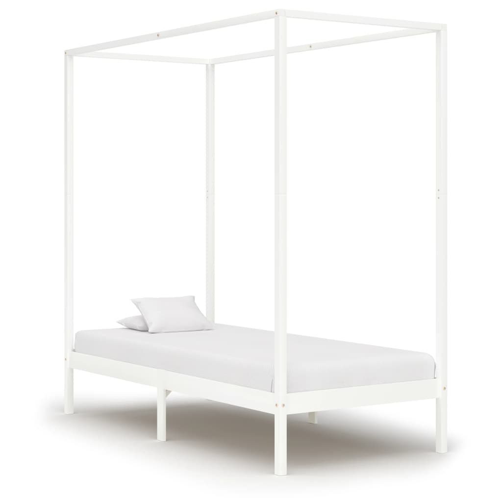 möbelando Himmelbett 299785 (LxBxH: 204x104x200 cm), aus Kiefer in Weiß