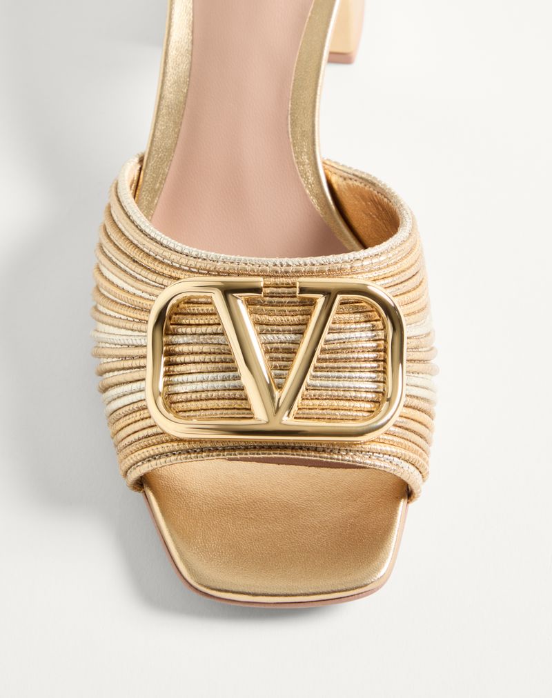 VLogo Signature Metallic Slidesandaler med Kantbroderi 60 mm