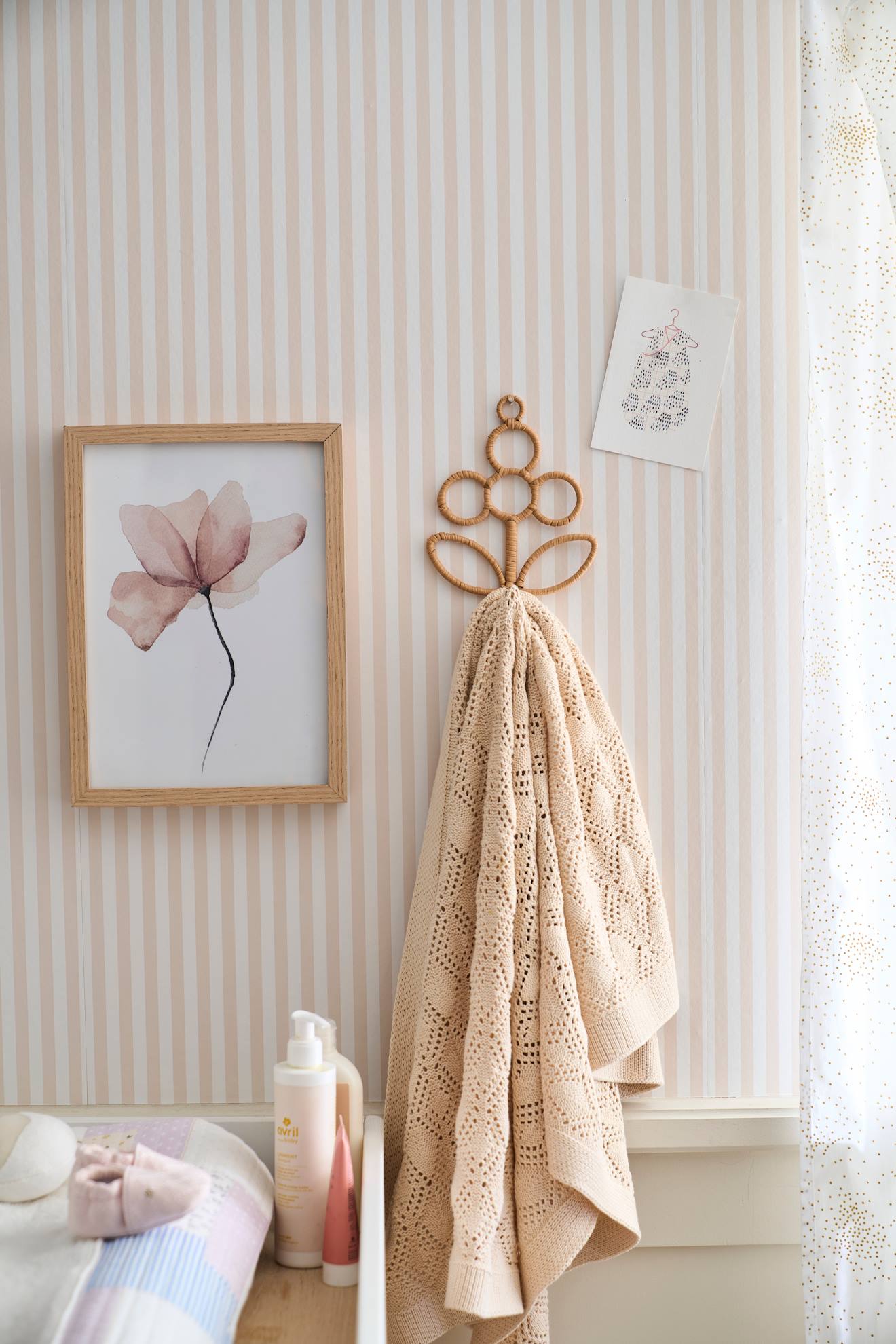 Vertbaudet Kinderzimmer Wandhaken Rattan - beige