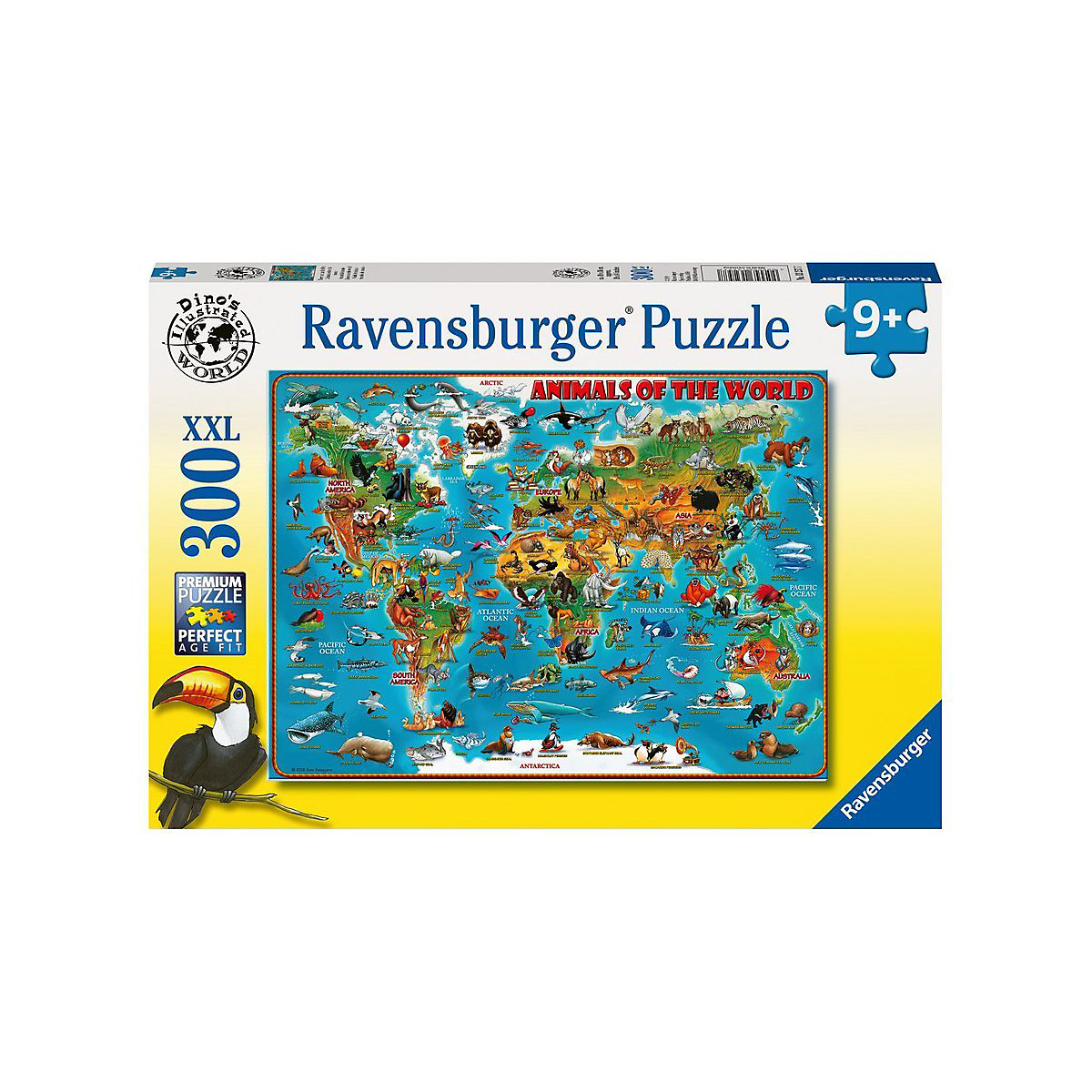 Puzzle, 300 Teile XXL, 49x36 cm, Tiere rund um die Welt