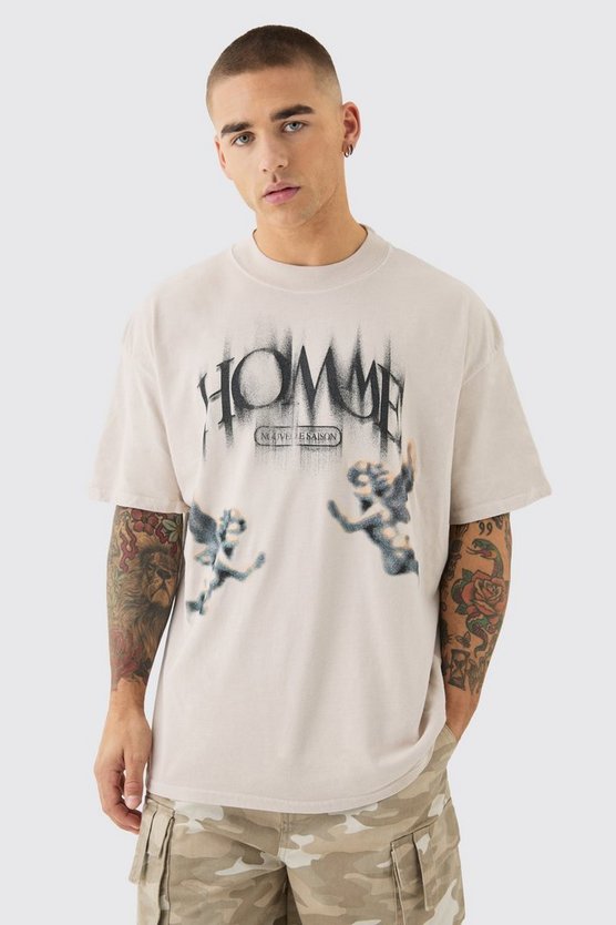 Oversized Washed Blurred Renaissance T-shirt